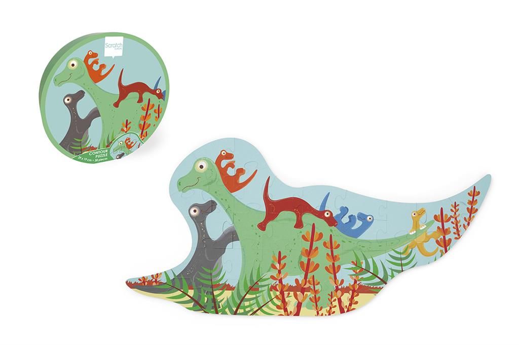 Scratch Europe - Dino Contour Puzzle - 30Pcs