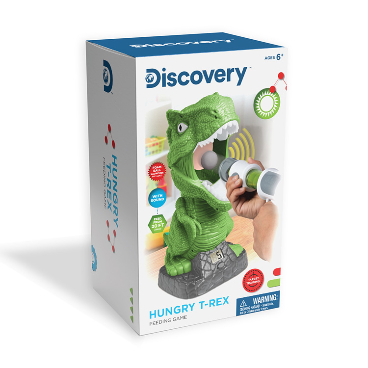 Discovery - Kids Hungry T-Rex Feeding Shooting Soft Ball Indoor Safe Game with Sound
