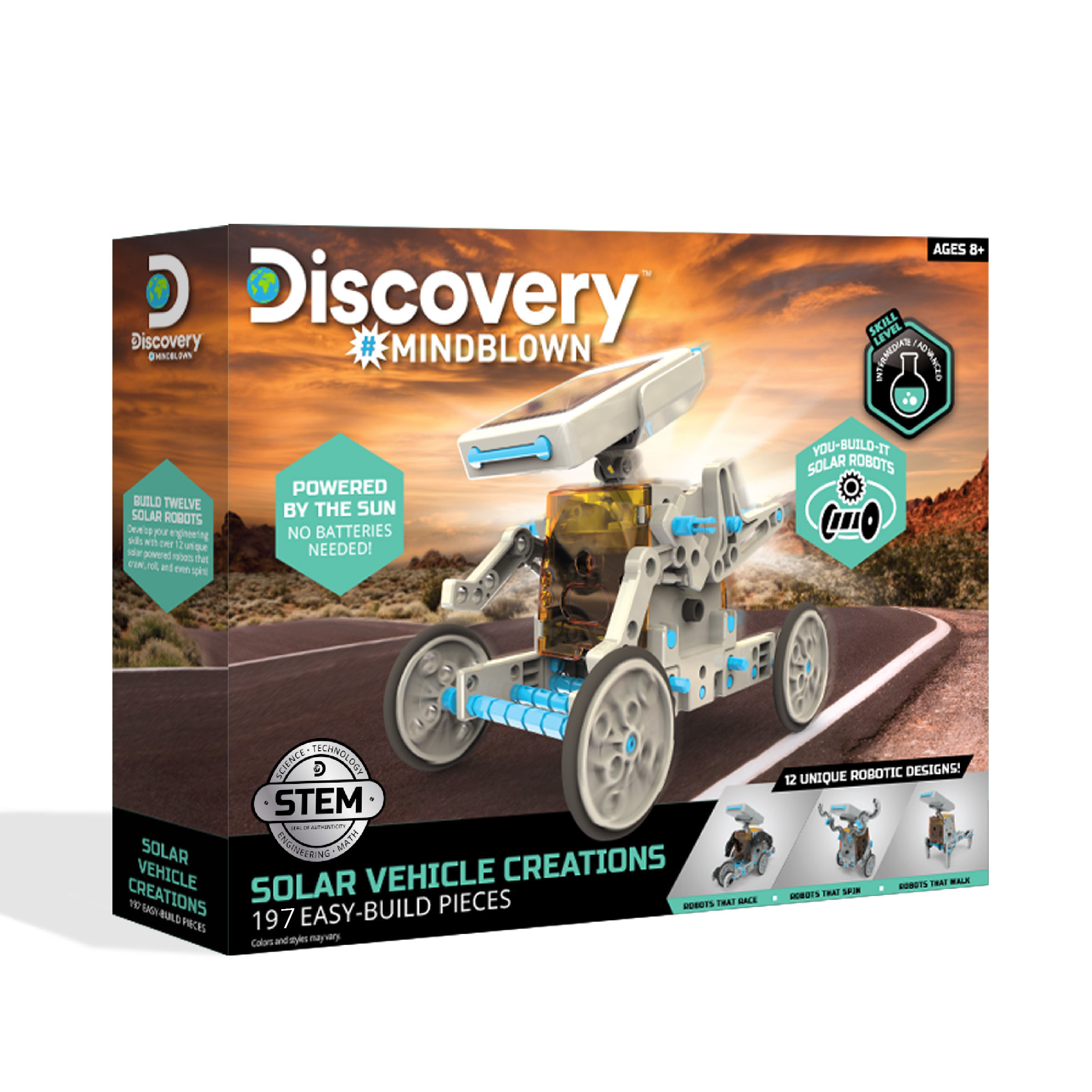 Discovery Mindblown - Solar Vehicle Creations 197 Easy-Build-Pieces, with 12 Unique Robotic Designs