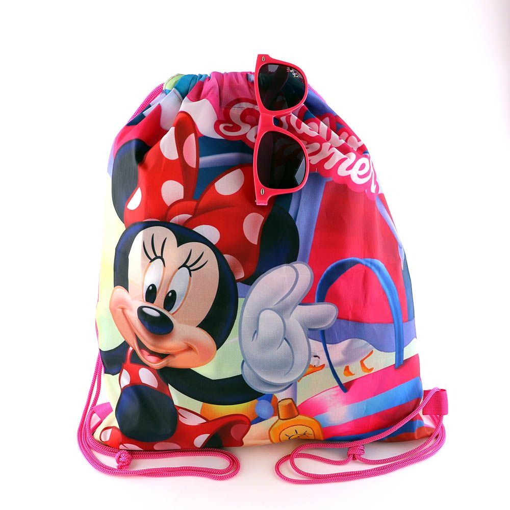 Disney - Minnie Mouse Printed Drawstring Bag With Sunglasses