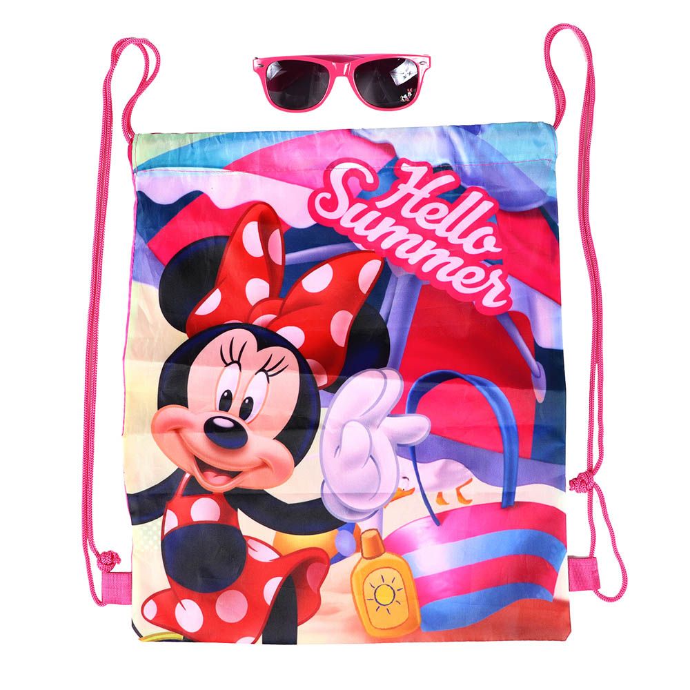 Disney - Minnie Mouse Printed Drawstring Bag With Sunglasses