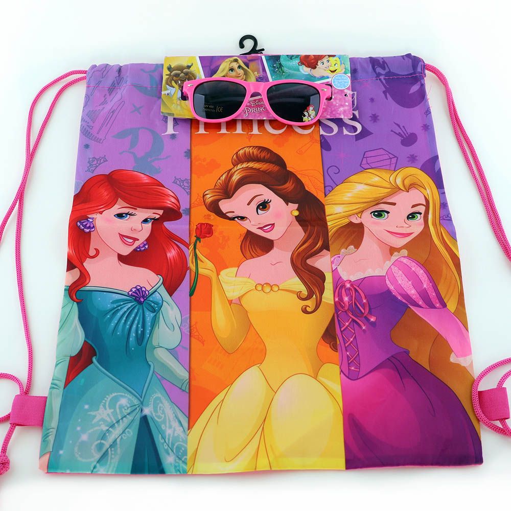 Disney - Princess Printed Drawstring Bag With Sunglasses