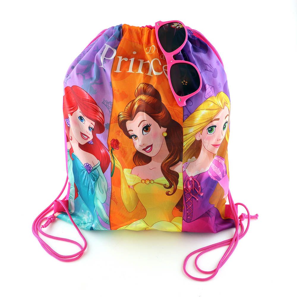 Disney - Princess Printed Drawstring Bag With Sunglasses