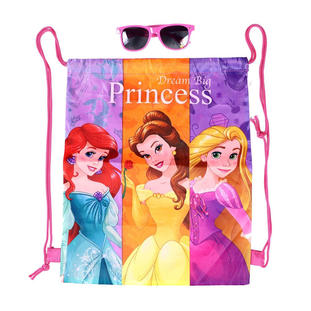 Disney - Princess Printed Drawstring Bag With Sunglasses