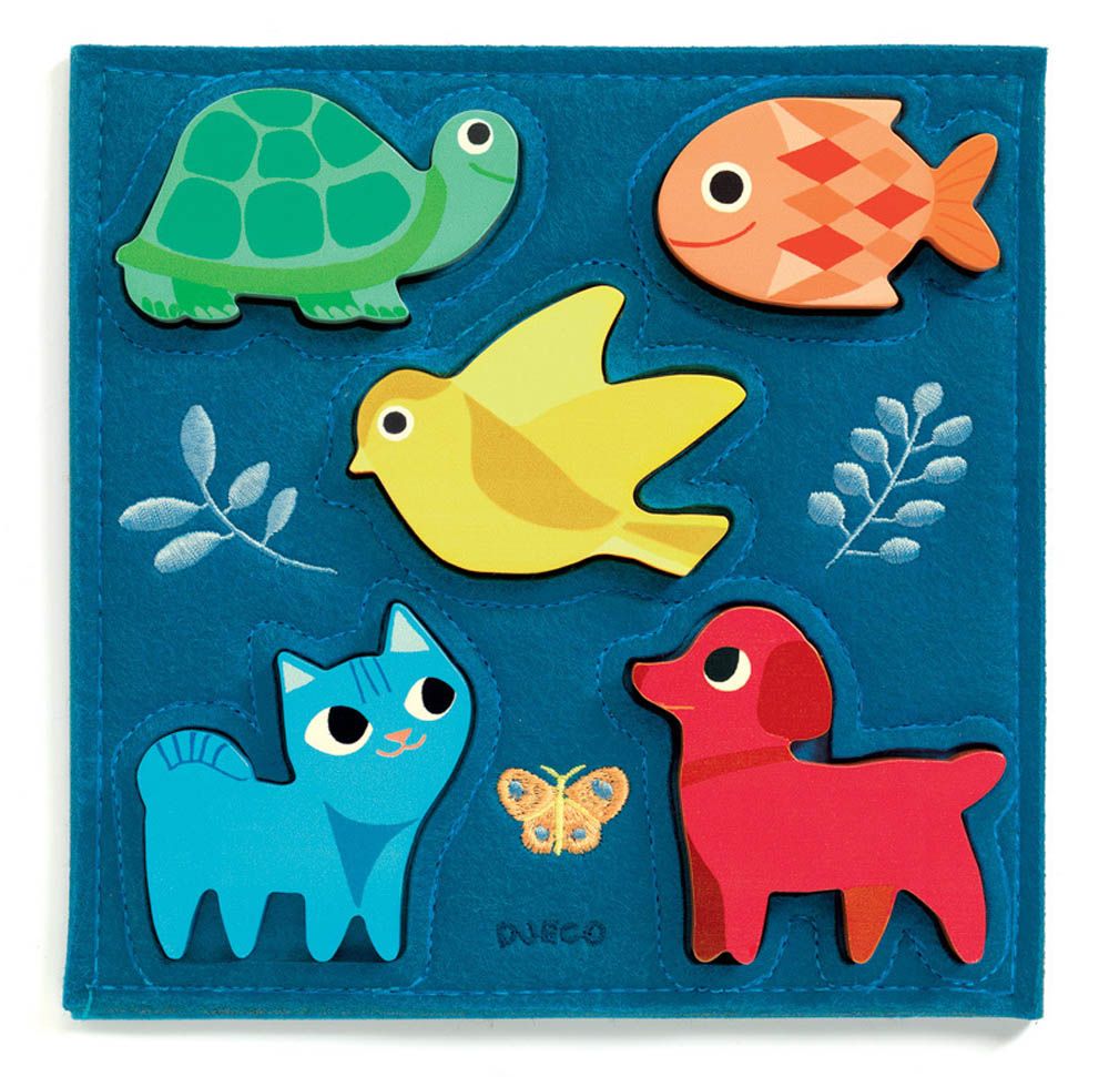 Djeco - Felt and Wooden Puzzle - Gataki