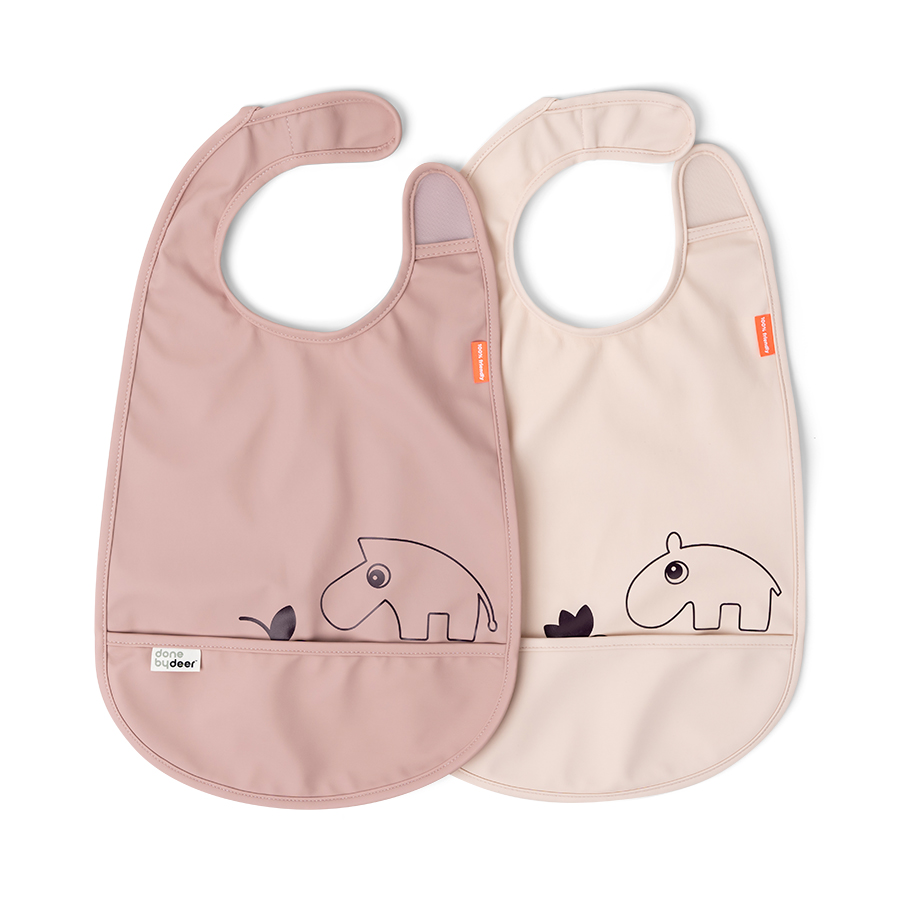 Done by Deer - Bib Wvelcro 2-Pack Friends Powder