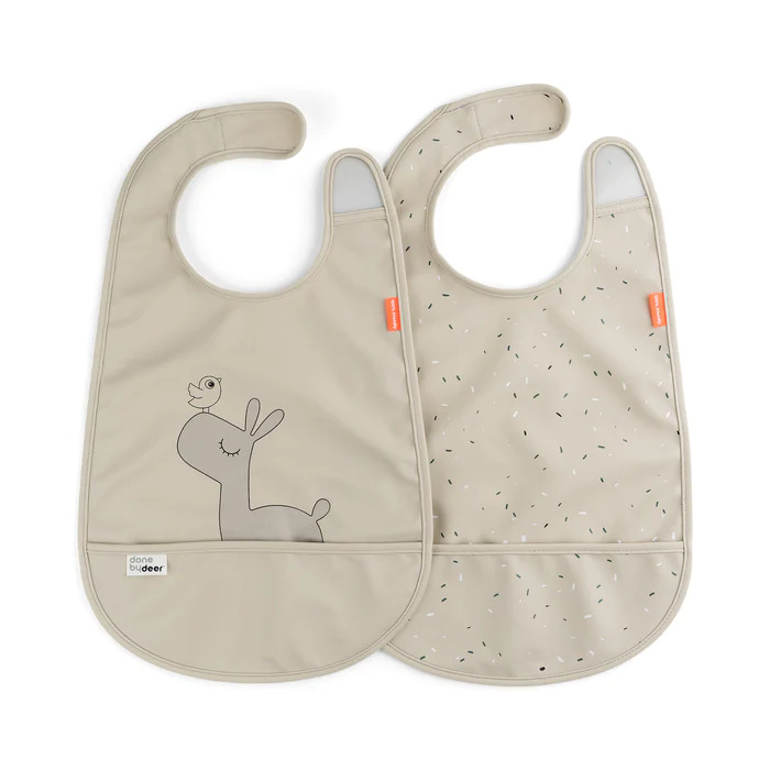 Done by Deer - Bib Wvelcro 2-Pack Lalee Sand