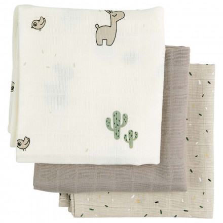 Done by Deer - Burp Cloth 3-Pack Gots Lalee Sand