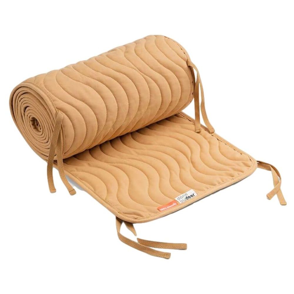 Done by Deer - Quilted Bed Bumper Wstrings Waves Mustard