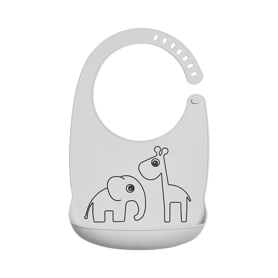 Done by Deer - Silicone Bib Friends Grey