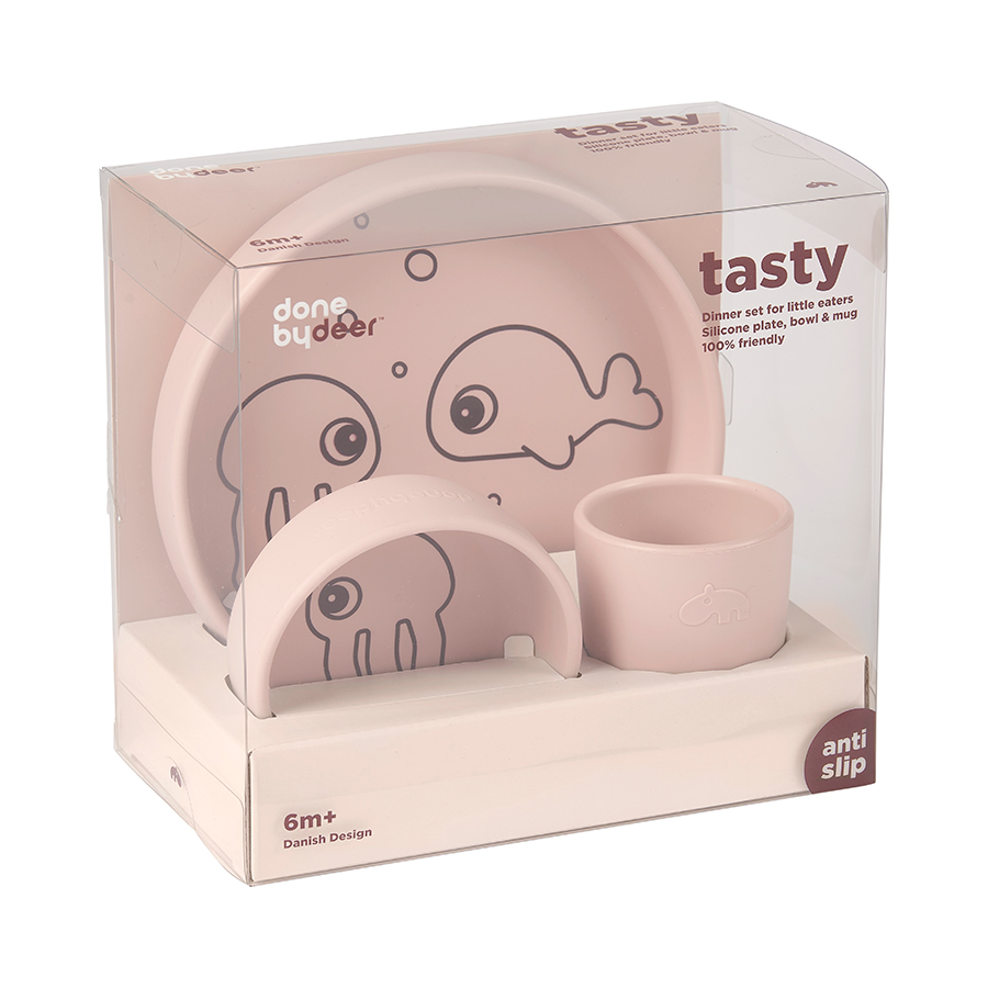 Done by Deer - Silicone Dinner Set Sea Friends Blue
