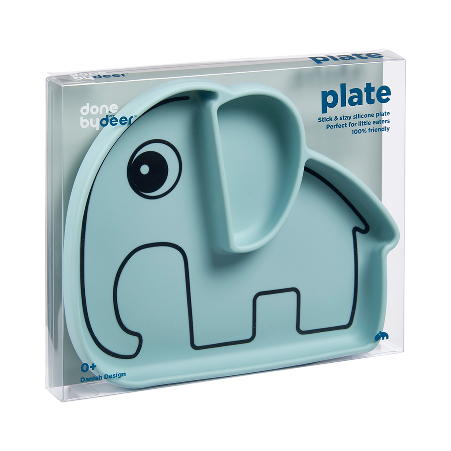Done by Deer - Silicone Stick&Stay Plate Elphee Blue
