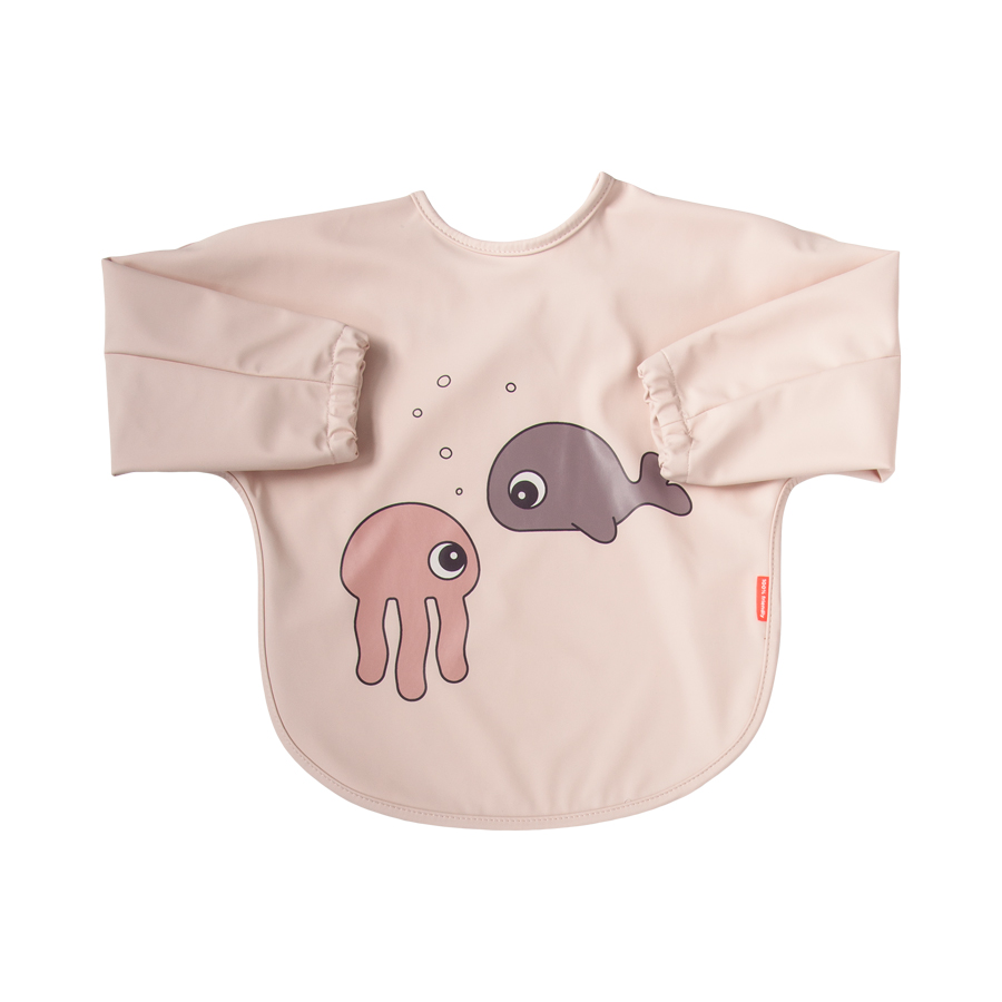 Done by Deer - Sleeved Bib 6-18M Sea Friends Powder