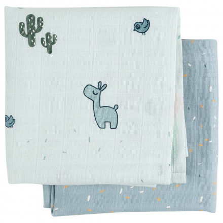 Done by Deer - Swaddle 2-Pack Gots Lalee Blue