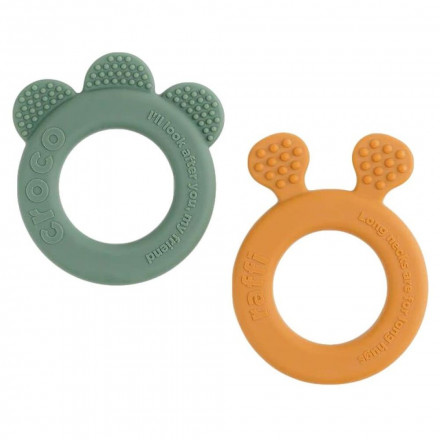Done by Deer - Teether 2-Pack Friends Mustardgreen