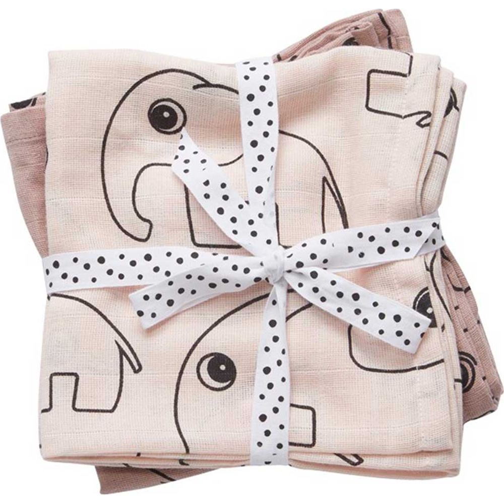Done By Deer - Burp Cloth 2 Pack Contour - Powder