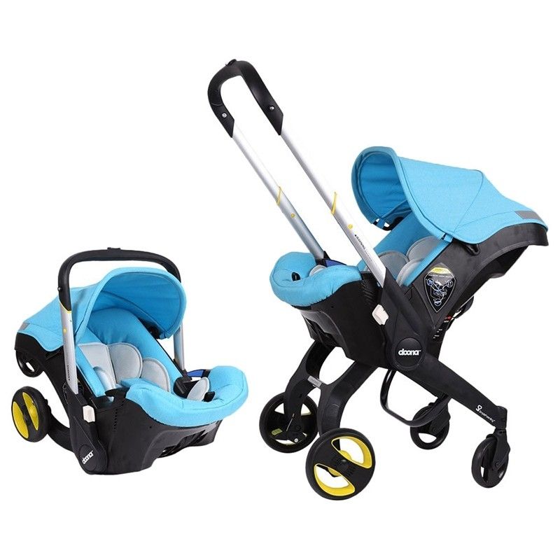 Car seat that becomes stroller top