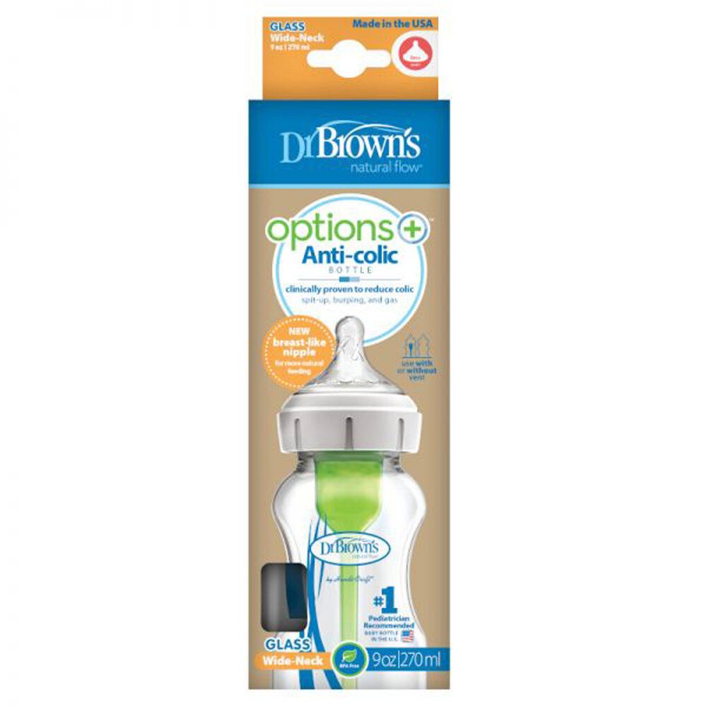 DrBrowns - Wide Neck Options Glass Feeding Bottle 1pc - 270ml