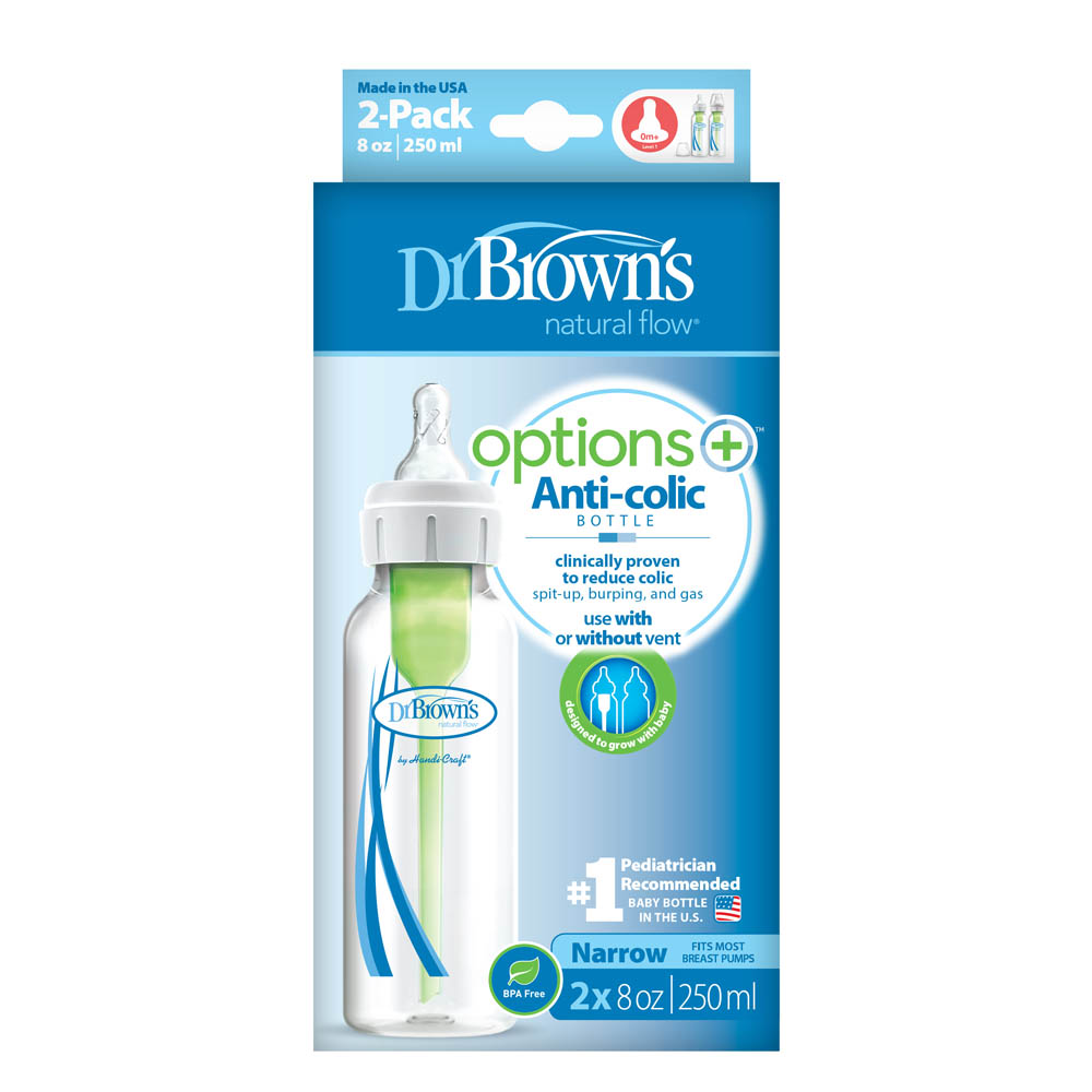 DrBrowns - 8 Oz/250 ml PP Narrow Options+ Bottle - Pack of 2
