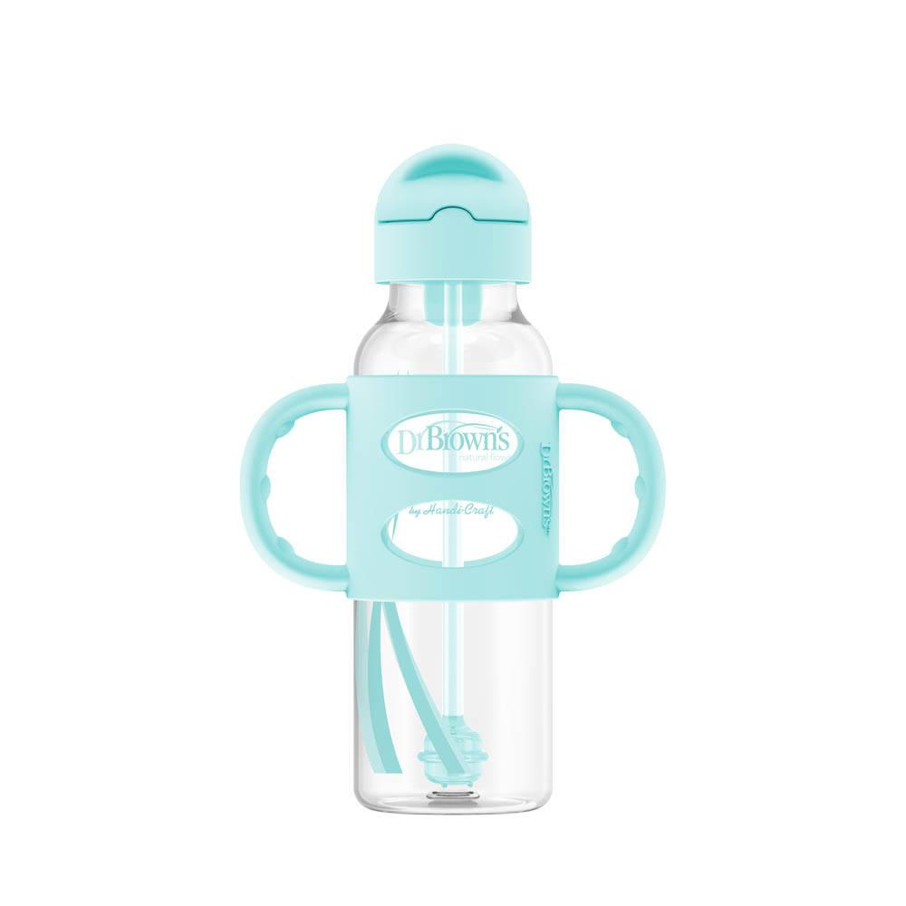 DrBrowns - PP Narrow Sippy Straw Bottle W/ Silicone Handles - Green - 250ml