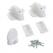 Dreambaby White Child Safety Adhesive Mag Locks - 2 Locks, 1 Key 