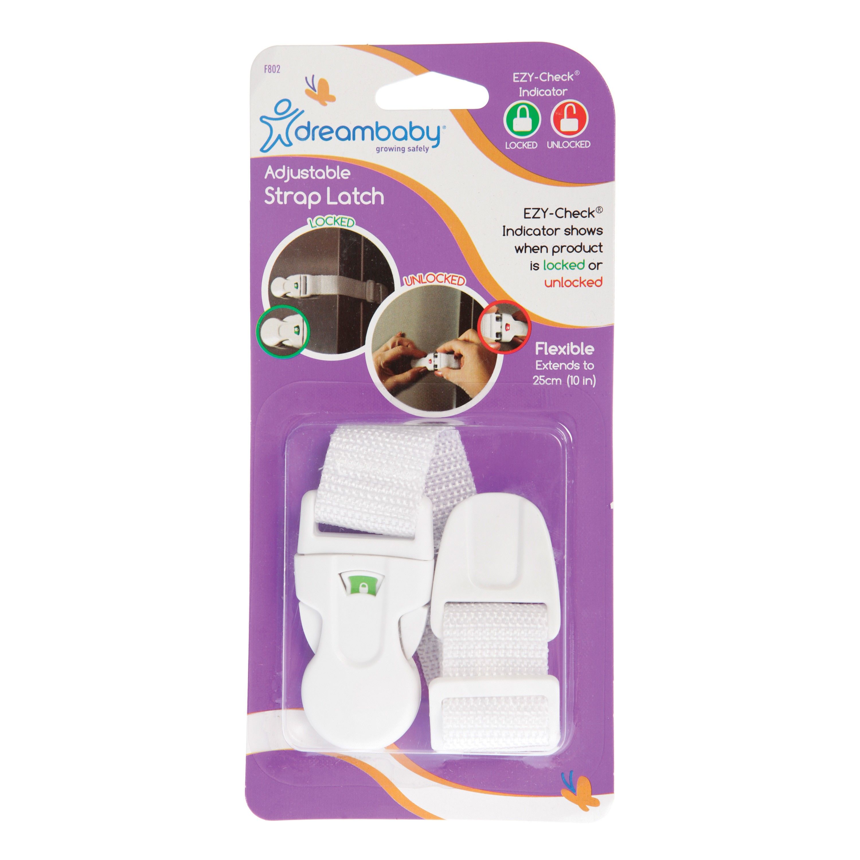 Dreambaby White Adjustable Strap Latch
