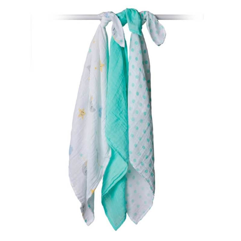 Lulujo 3-pack Mini Muslin Cloth - Dreamland