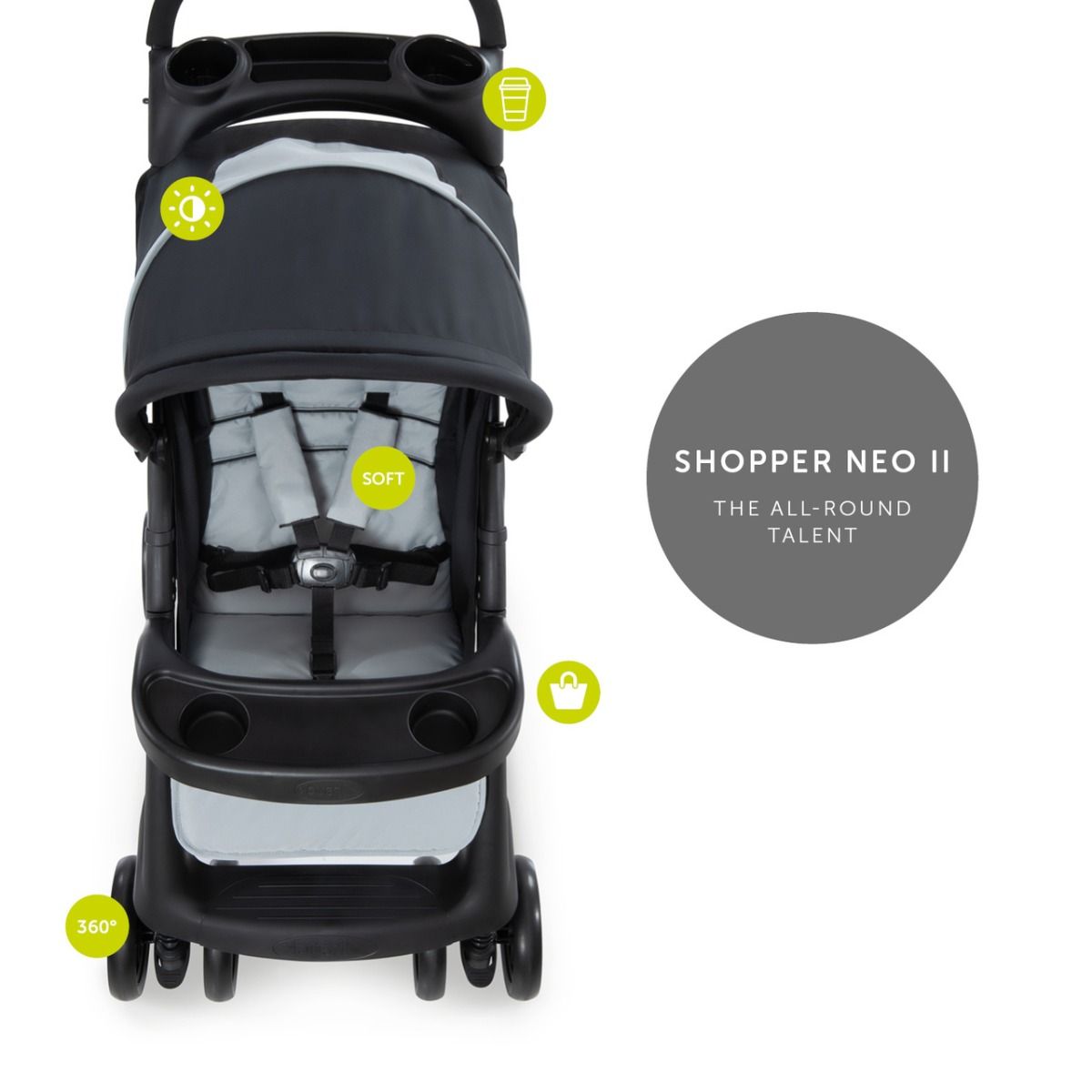 Hauck Caviar Silver Shopper Neo II Stroller