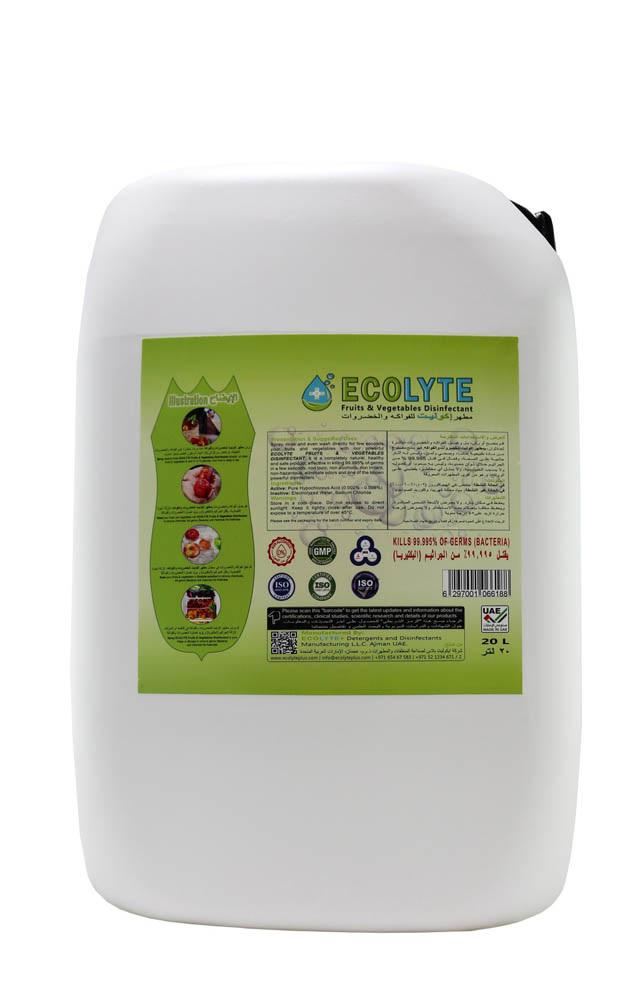 Ecolyte - Fruits & Vegetables Disinfectant 100% Natural - 20 Litre