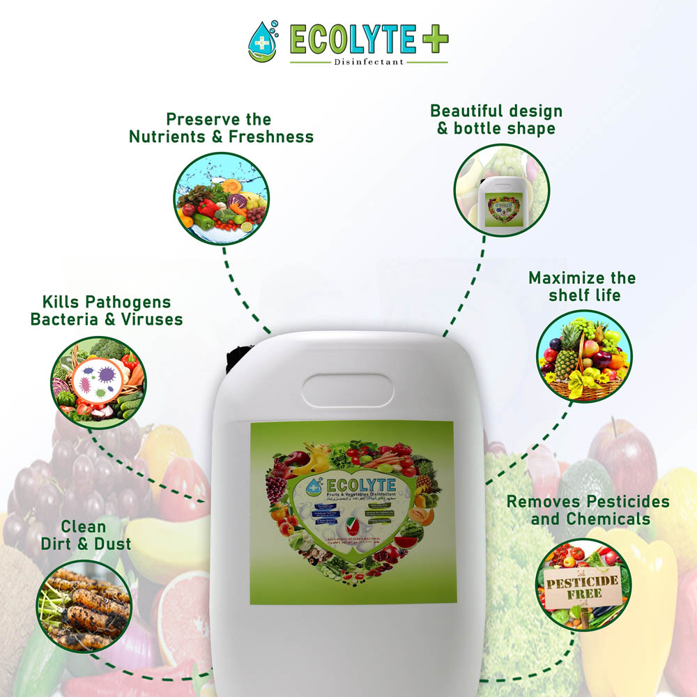 Ecolyte - Fruits & Vegetables Disinfectant 100% Natural - 20 Litre