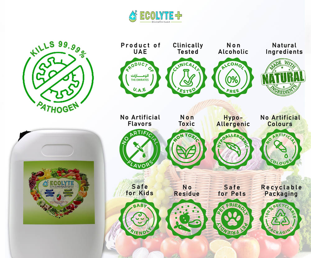 Ecolyte - Fruits & Vegetables Disinfectant 100% Natural - 20 Litre