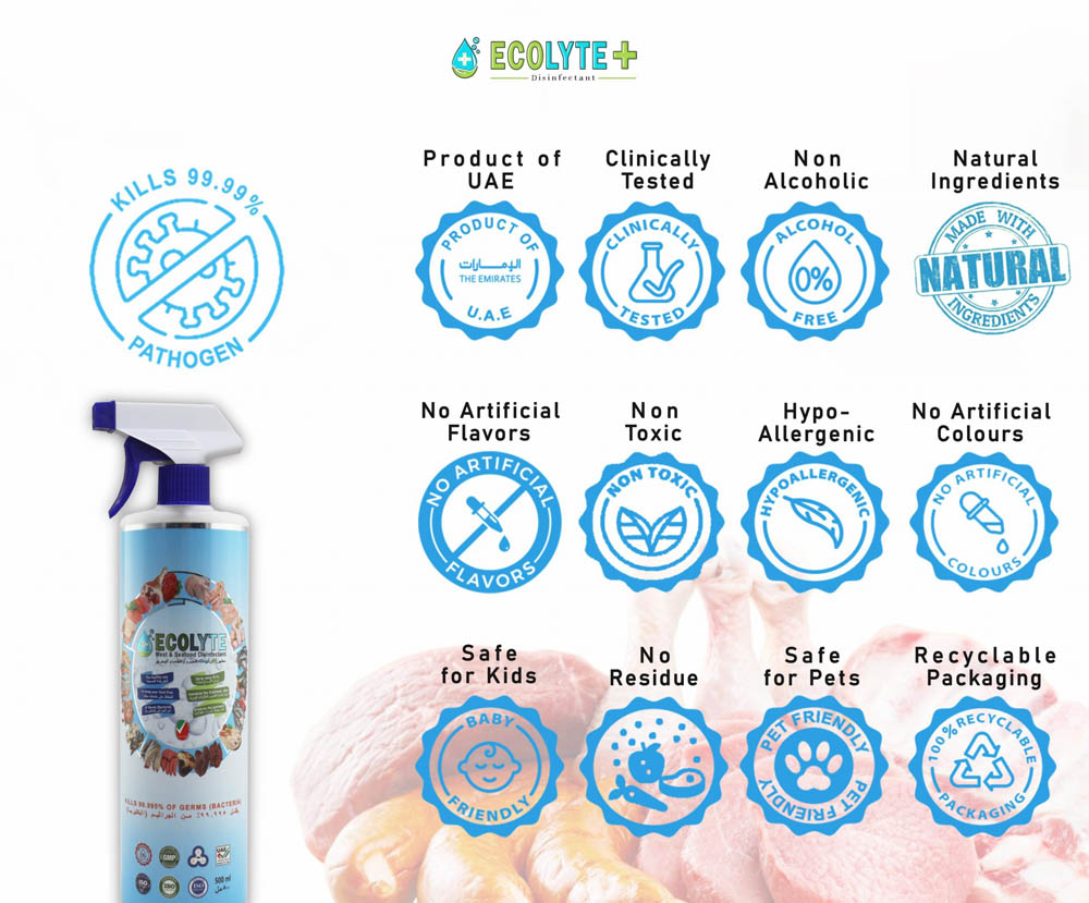 Ecolyte - Meat & Seafood Disinfectant 100% Natural - 500 Ml