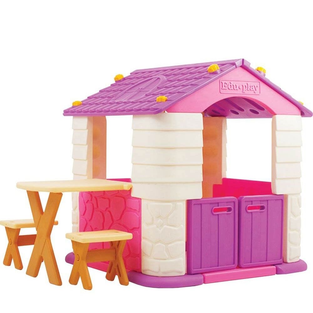 Edu Play Playhouse With Table And Chair Set Pink Violet
