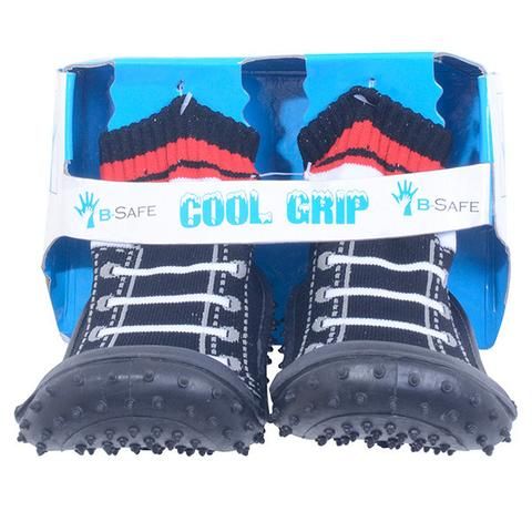 Cool Grip Baby Shoe Socks Black Shoe Lace Design