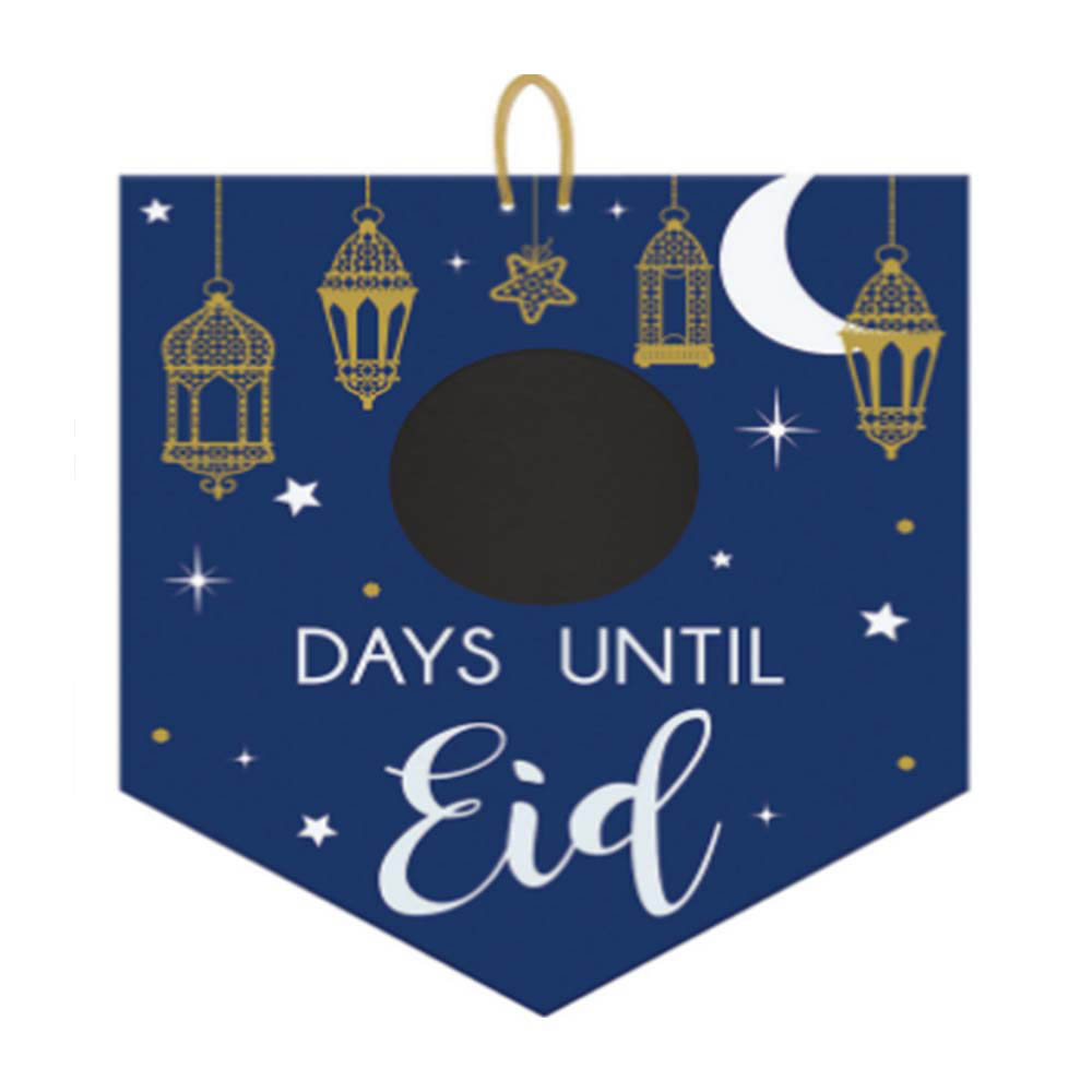 Amscan - Eid Celebration Days Until Eid Sign Mdf W/Chalkboard & Medium Rope Hanger 