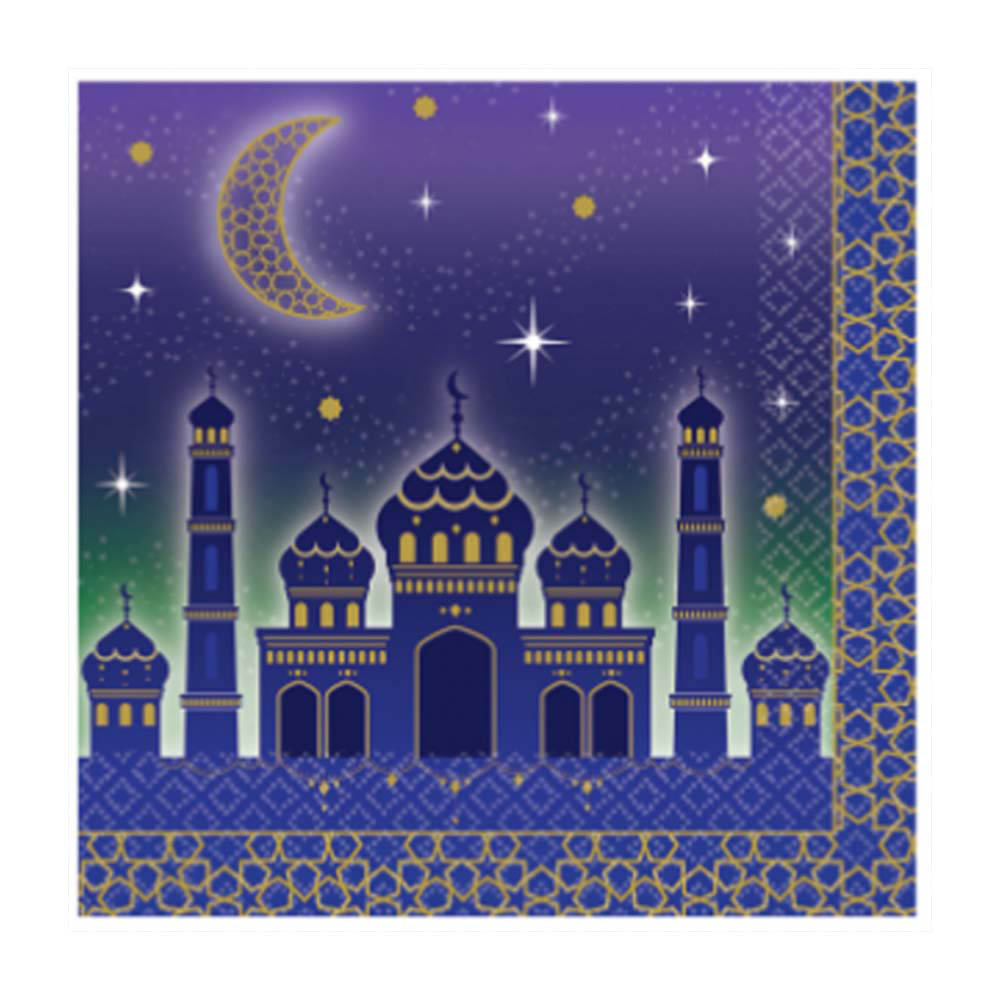 Amscan - Eid Celebration Lunch Napkin, 16Pcs, 13 Inch X 13 Inch