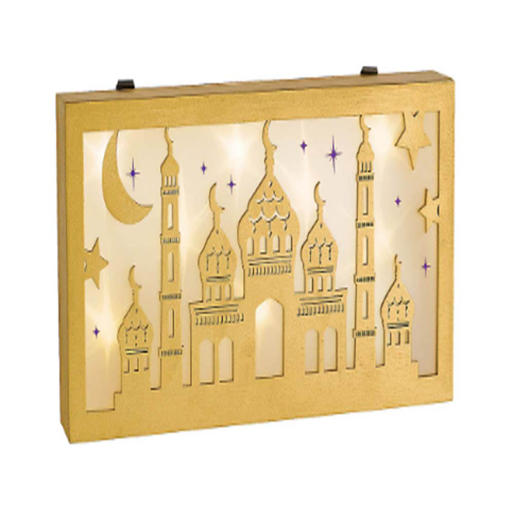 Amscan - Eid Light-Up Shadowbox Wood Decoration