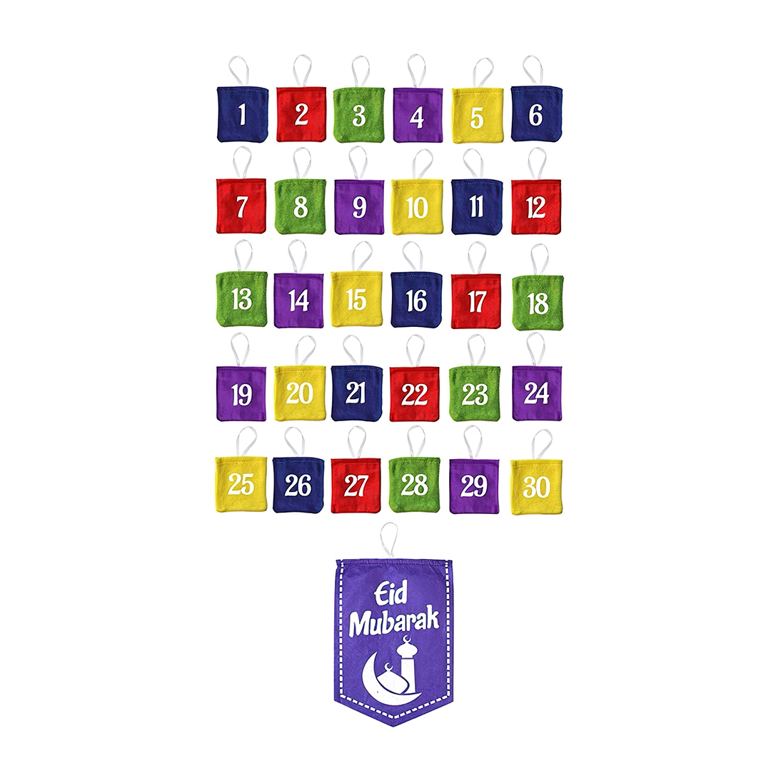 Eid Party - Multicolour Ramadan Calendar Felt Bunting