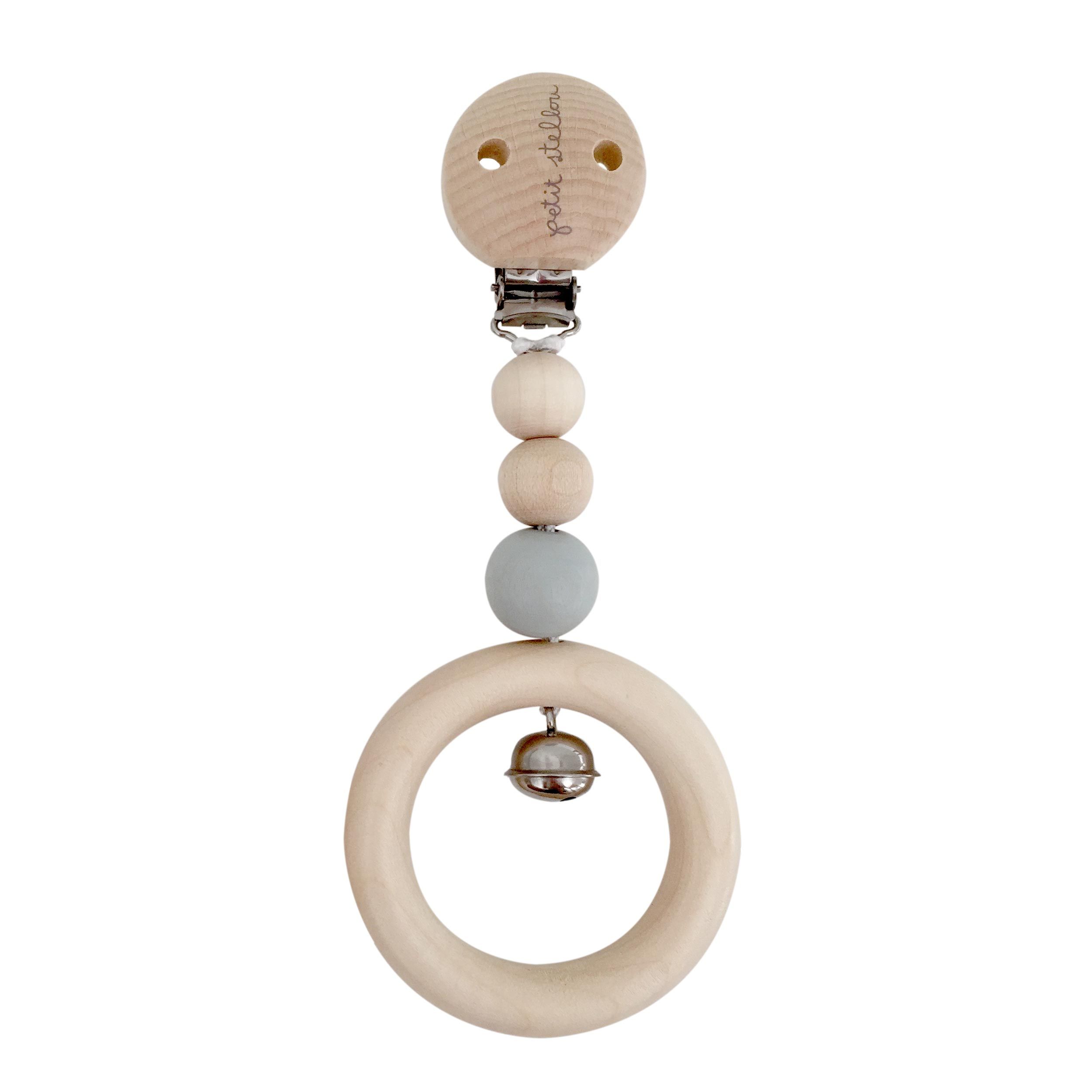 Rattle Clip Elephant - Eco Wood, Petit Stellou