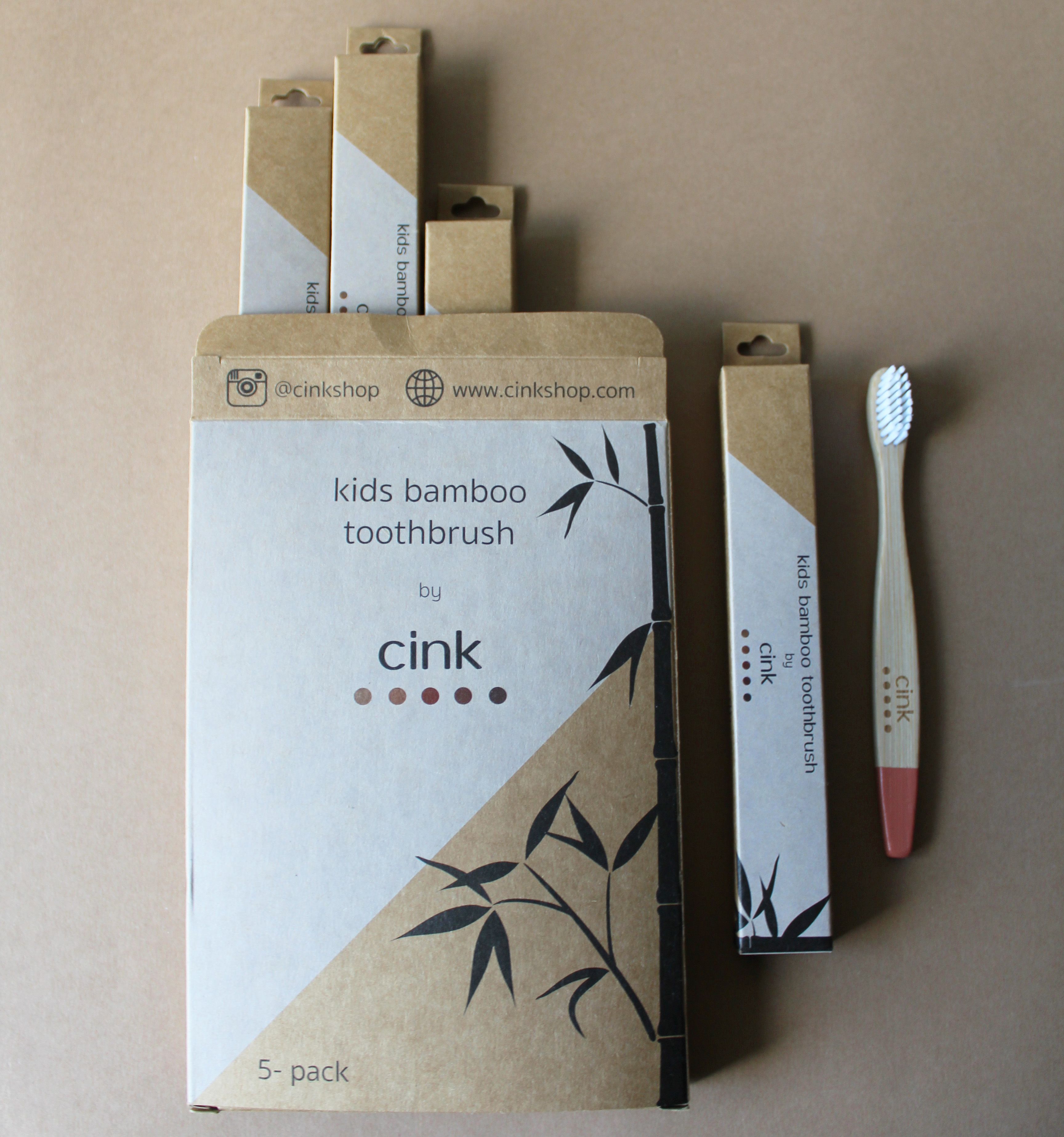 Cink - Kids Bamboo Toothbrushes - Pack of 5