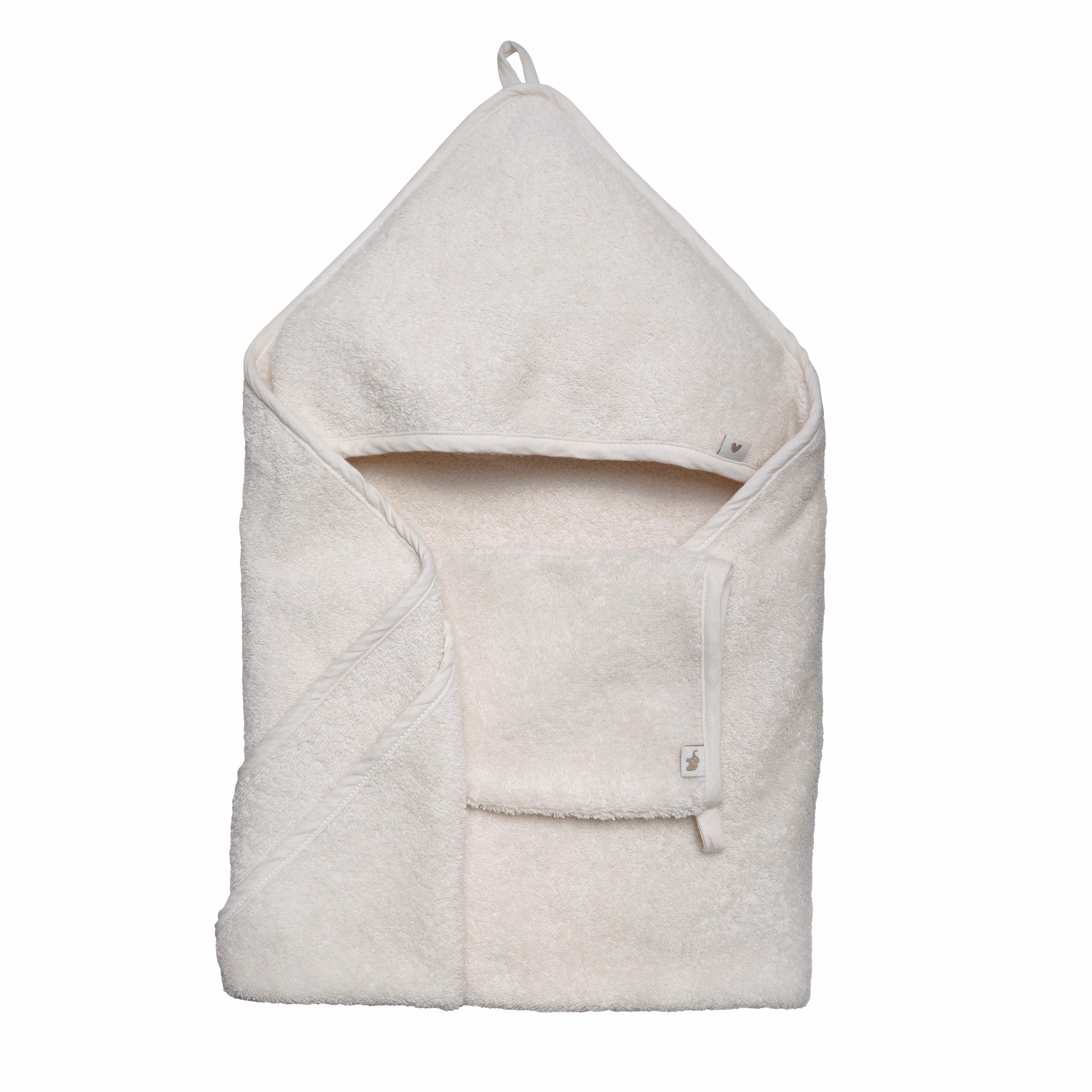 Petit Stellou - Hooded Organic Cotton Baby Towel - Vanilla