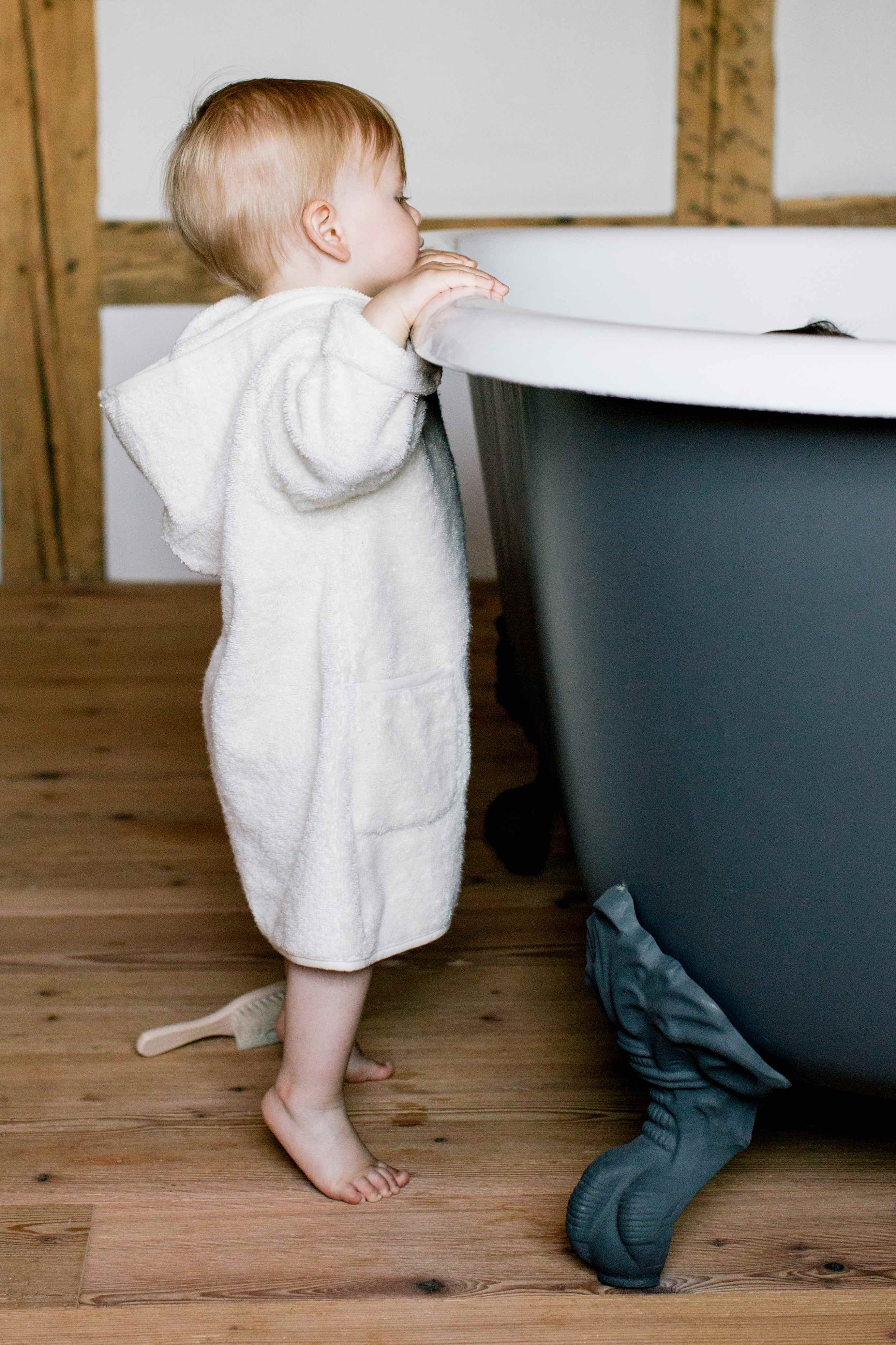 Petit Stellou - Organic Cotton Hooded Bathrobe - Vanilla