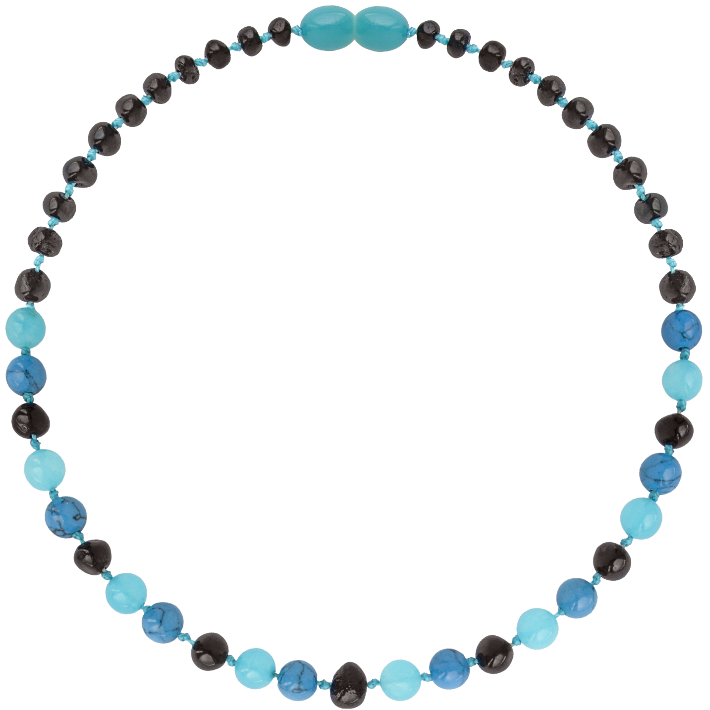 Made by Nature - Premium Amber Necklace - Cherry/Turquoise/Jade