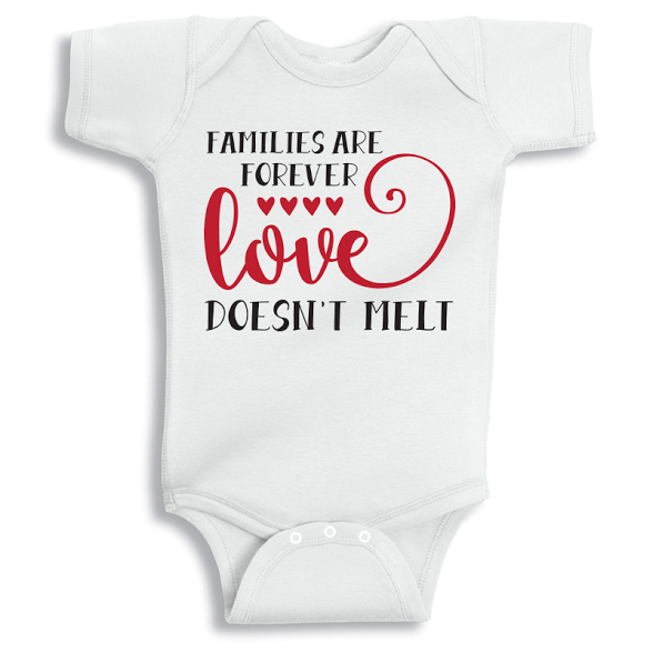Twinkle Hands Family are forever love doesn't melt Baby Onesie, Bodysuit, Romper