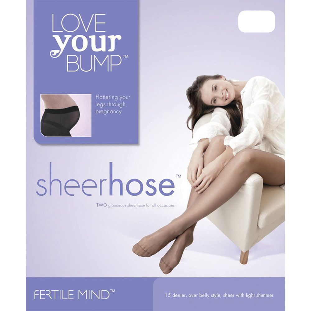 Fertile Mind - Maternity Tights Sheer Hose - Nude (Pack of 2)