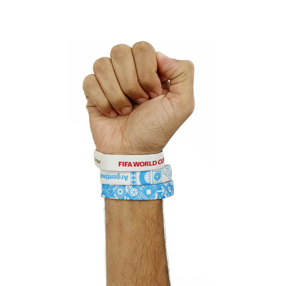 Fifa World Cup - Fabric Fashionable Qatar 2022 World Cup Doodlz Nylon Bracelet - Argentina