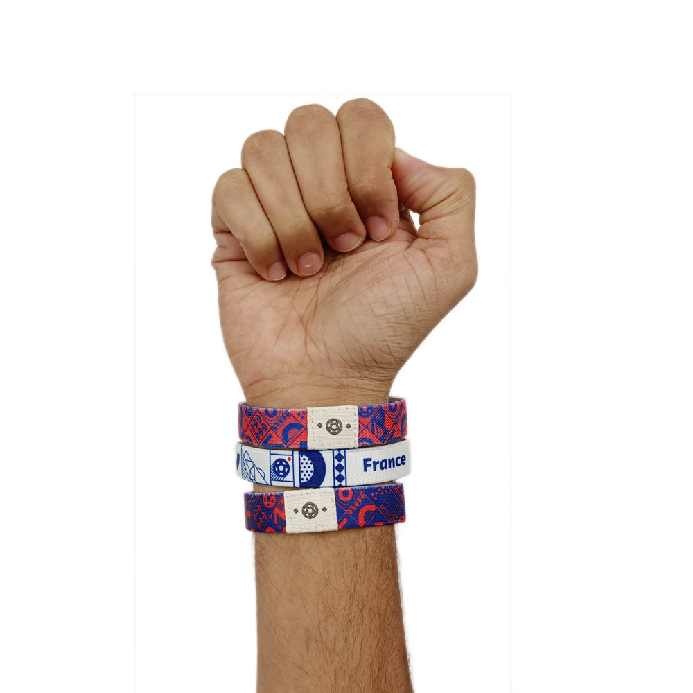 Fifa World Cup - Fabric Fashionable Qatar 2022 World Cup Doodlz Nylon Bracelet - France