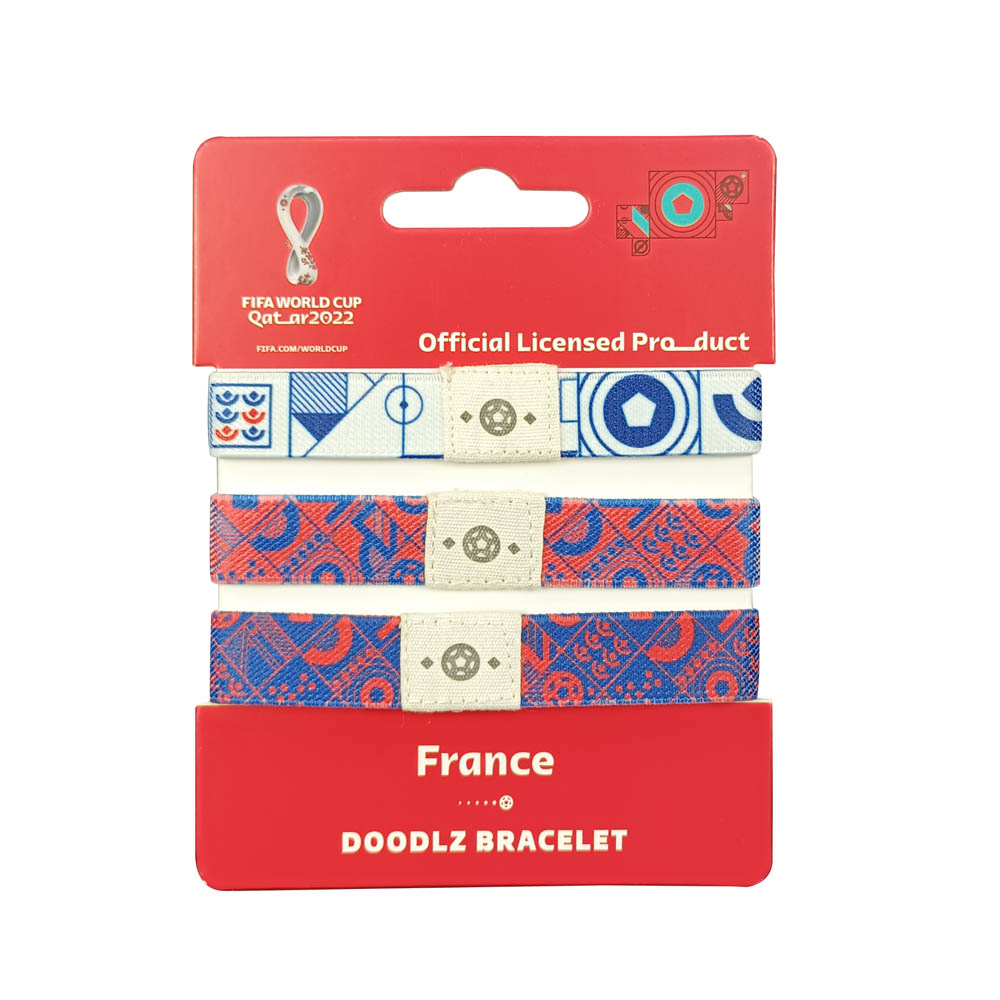 Fifa World Cup - Fabric Fashionable Qatar 2022 World Cup Doodlz Nylon Bracelet - France