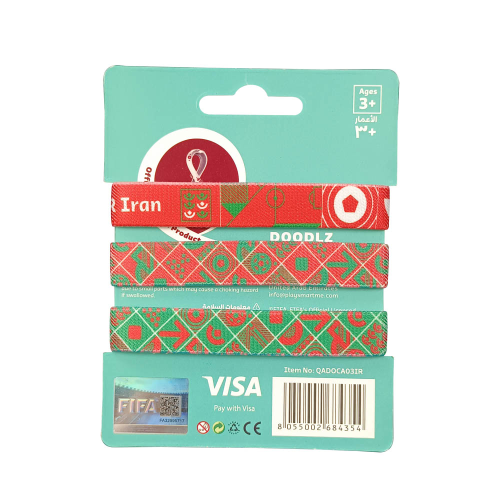 Fifa World Cup - Fabric Fashionable Qatar 2022 World Cup Doodlz Nylon Bracelet - Iran