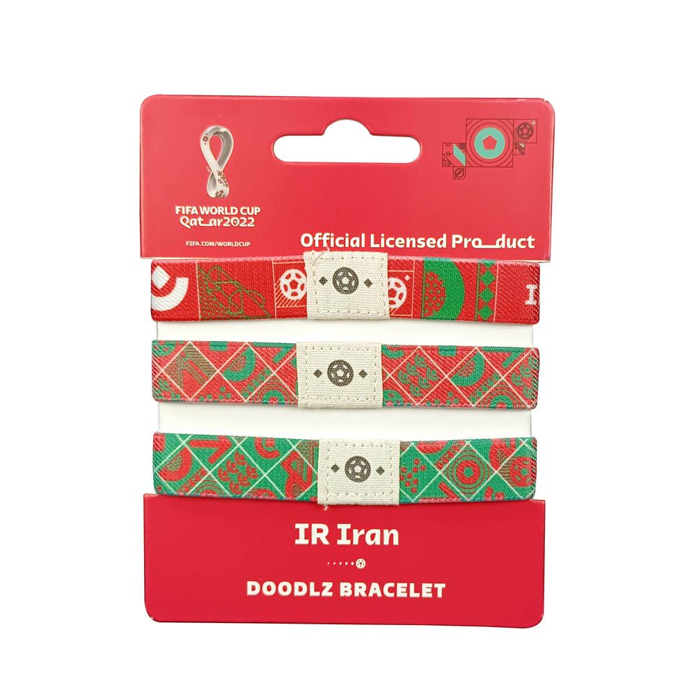 Fifa World Cup - Fabric Fashionable Qatar 2022 World Cup Doodlz Nylon Bracelet - Iran